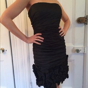 BCBGMaxAzria black strapless cocktail dress
